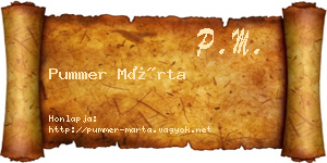 Pummer Márta névjegykártya