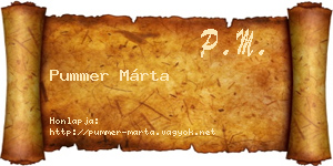 Pummer Márta névjegykártya