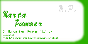 marta pummer business card